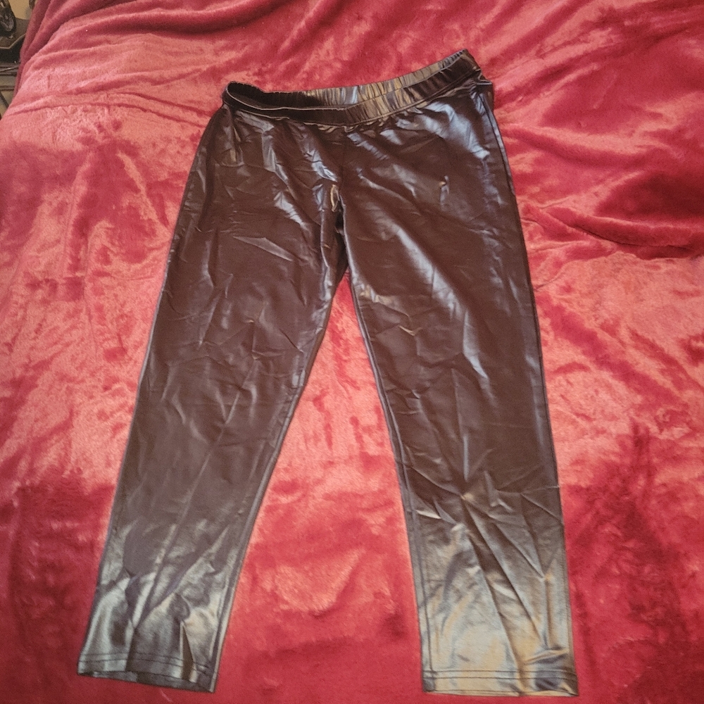SHEIN Shiny Black Women Top, W/ Hood & Leggings Set